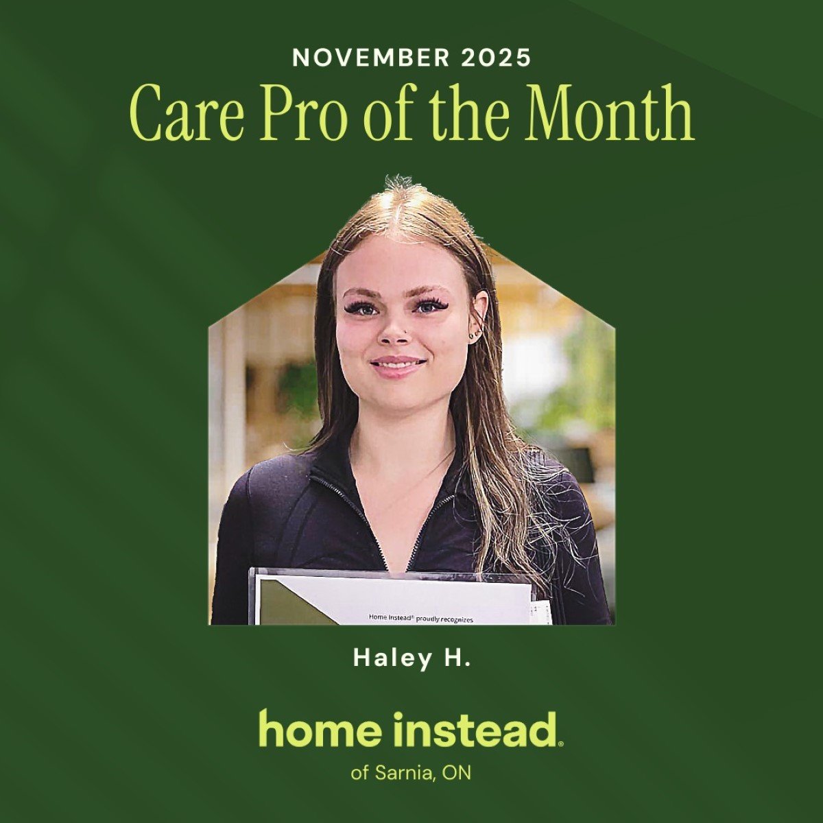 Care pro of the Month for Sarnia November
