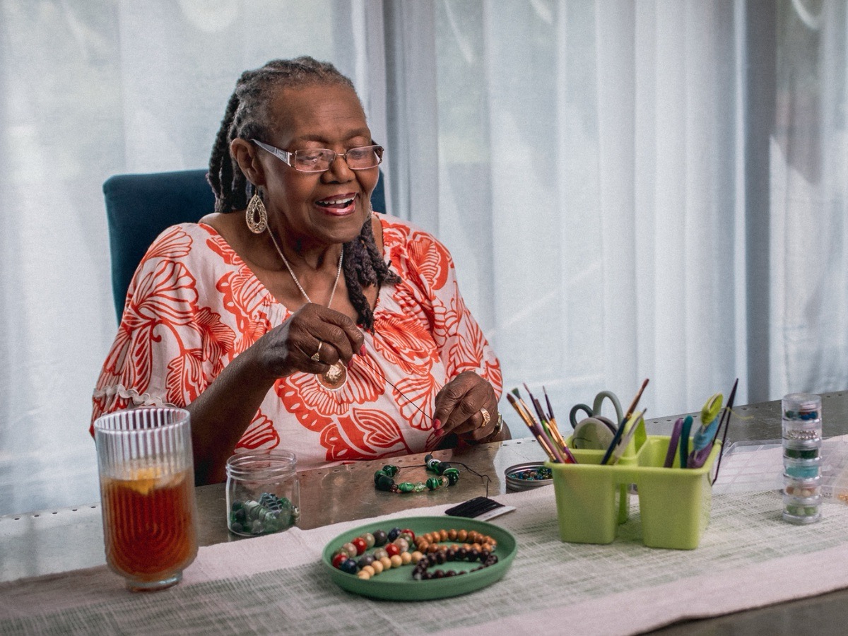 Woman with Arthritis eating