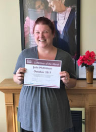 Julie awarded Brampton Best Caregiver during October 2017