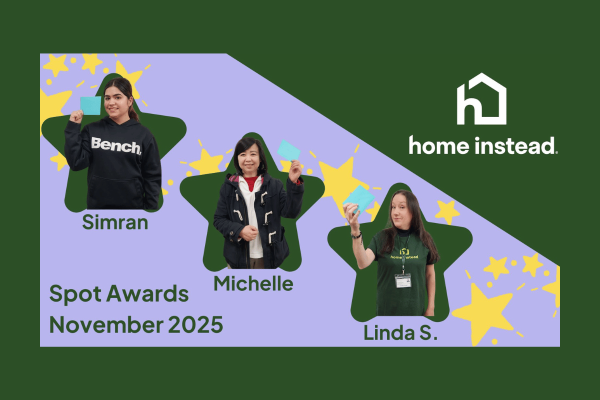 Home Instead South Vancouver Burnaby October Care Pro Spotlight Awards Simran Michelle and Linda S