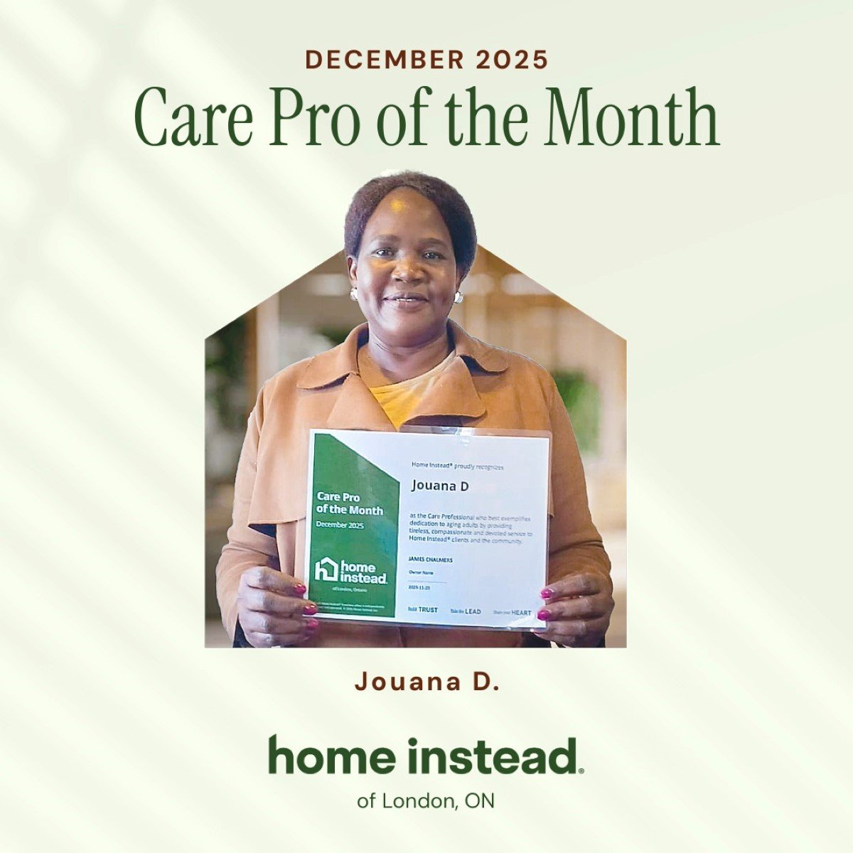 Care pro of the month december london