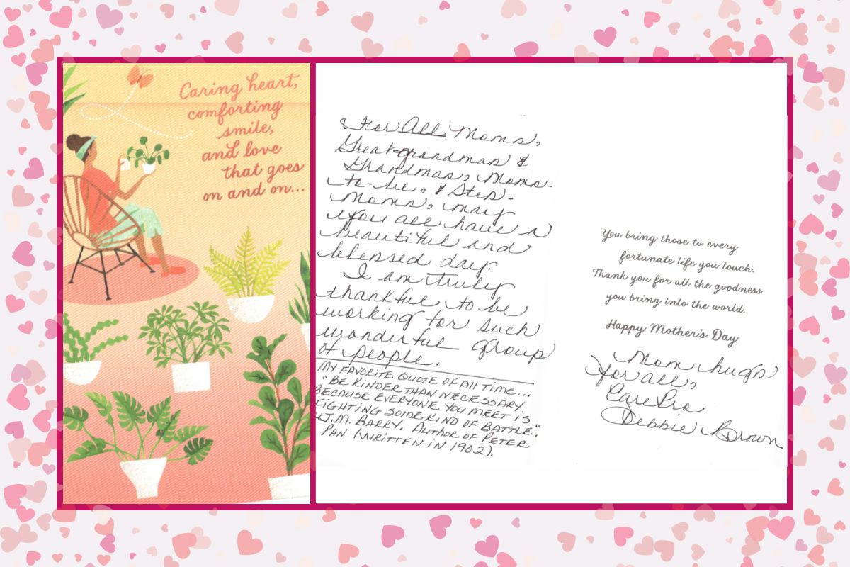 Happy Mother's Day card from a caregiver at Home Instead of Mesa, AZ
