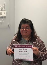 Janet awarded Brampton Best Caregiver during March 2018