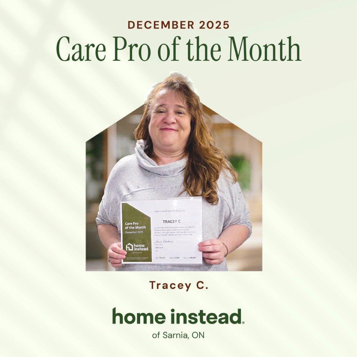 care pro of the month december sarnia