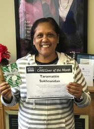 Tara awarded Brampton Best Caregiver during November 2017