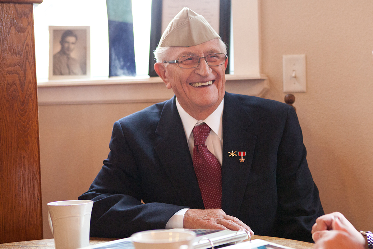 Veteran sitting at table